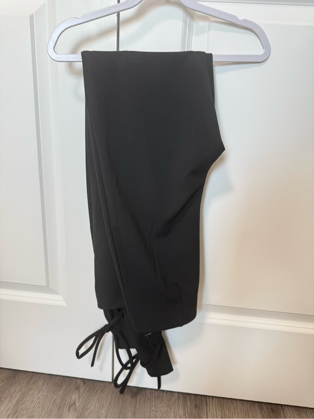 Fashion Nova Black Midi Skirt with Side Tie